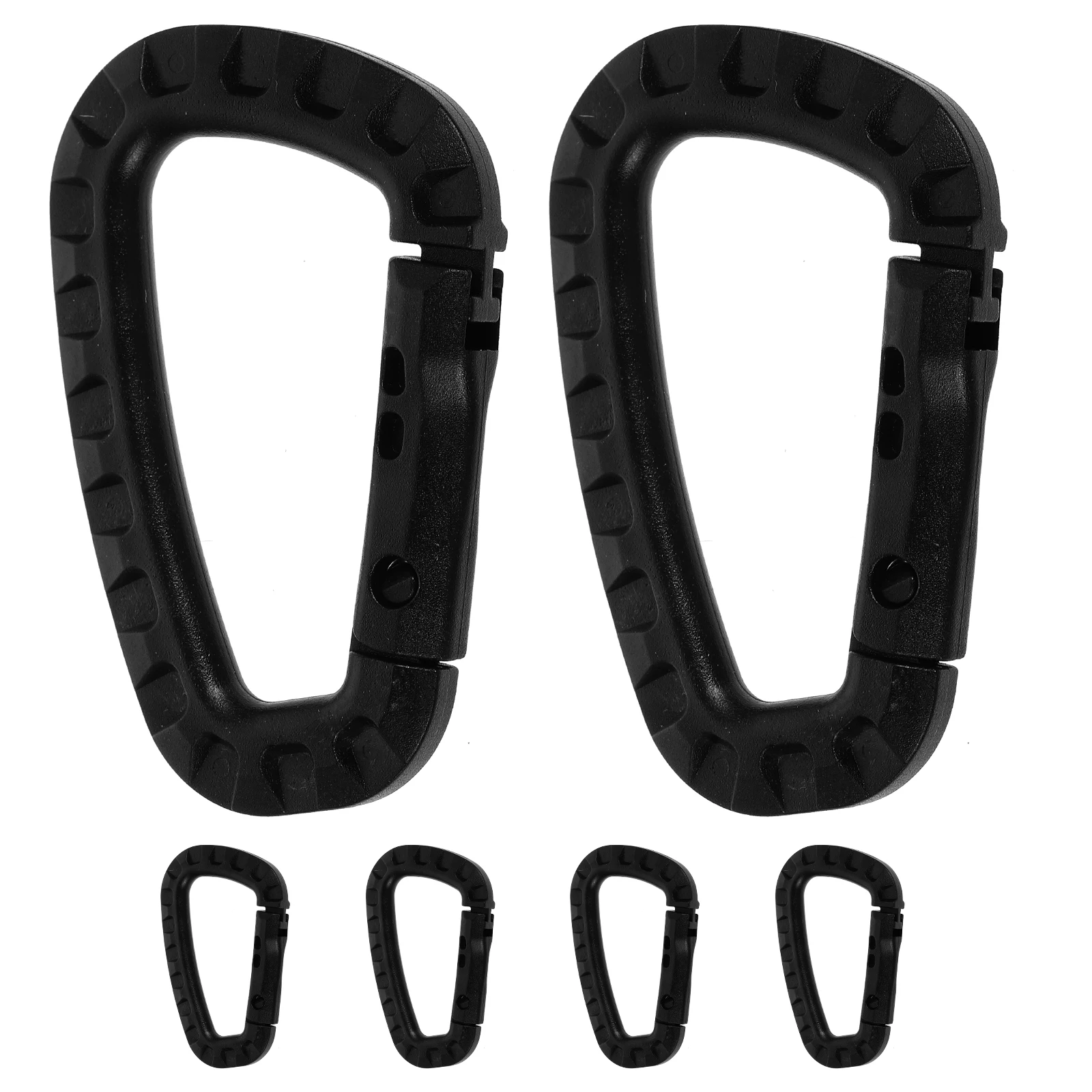 

6pcs D Shape Mountaineering Buckle Climbing Rings Hanging Hooks Keychain Durable Plastic Lightweight Self Lock Quick Release UV