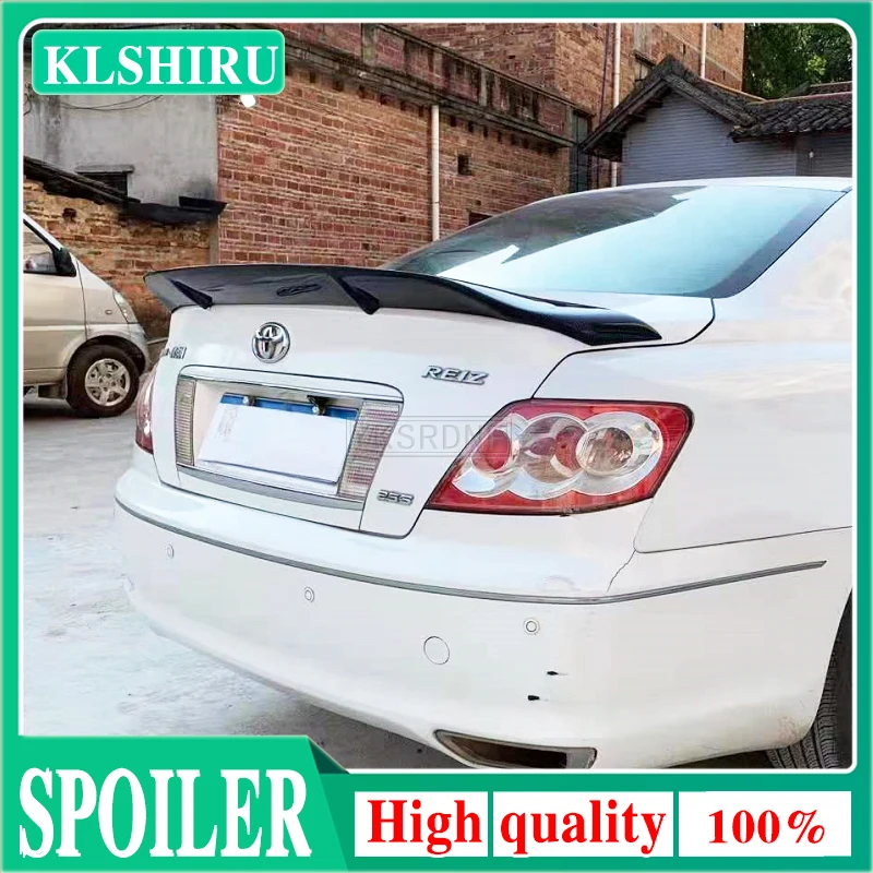 

KLSHIRU For Toyota Mark X REIZ spoiler 2005 2006 2007 2008 2009 year glossy carbon fiber / FRP rear wing R style Accessories