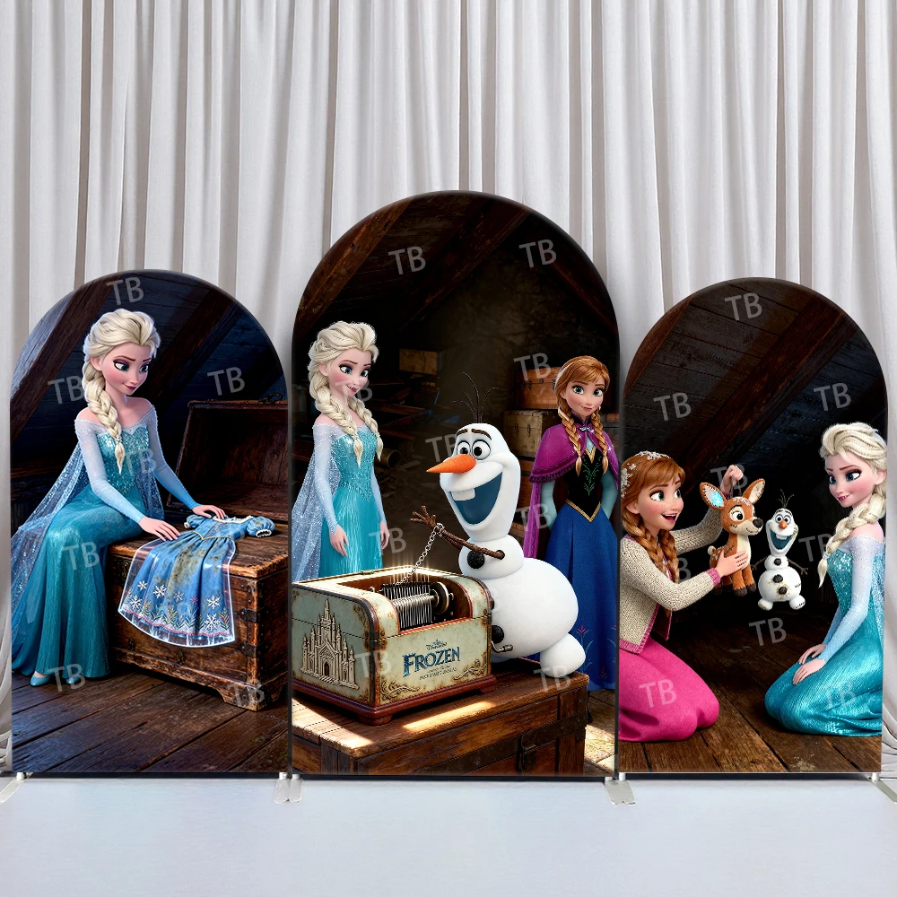 

TB Frozen Elsa Indoor Scene Arch Backdrop Cover for Kids Birthday Party Decoration Photo Booth and Festive Celebration Supplies