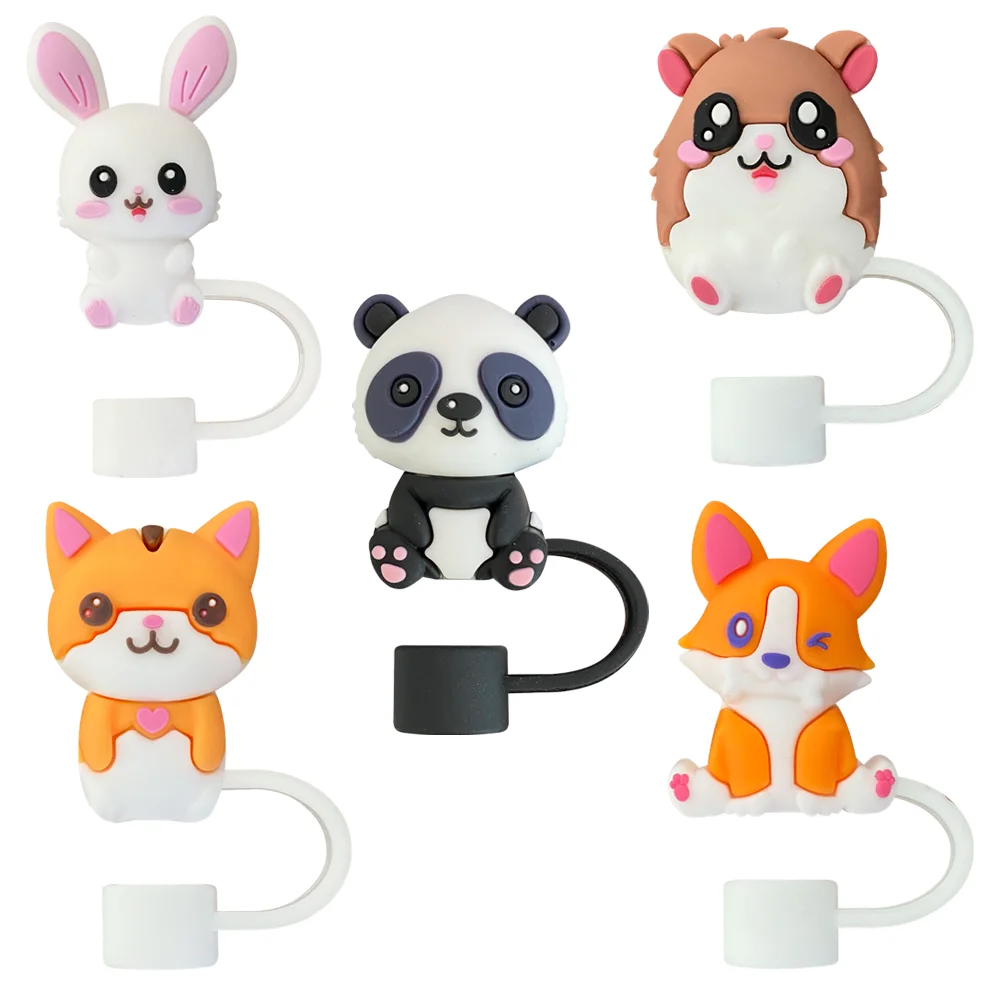 

1Pcs Small animals Straw Cover Cap,Cute Straw Topper Compatible with 30&40Oz Tumbler with Handle,10mm/0.4in Straw Cover