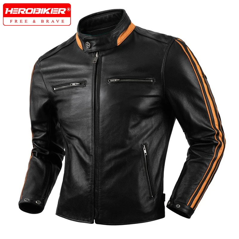 

Мотоциклетная кожаная куртка для бездорожья, гоночная на мотоцикле, противоосенняя и ветрозащитная куртка для верховой езды, мужская повседневная кожаная куртка