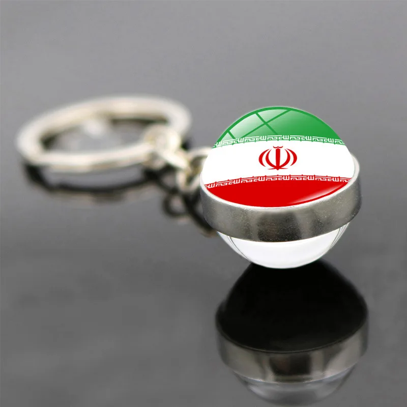 سلسلة المفاتيح العلم الوطني في الأرجنتين أستراليا البرازيل ألمانيا روسيا كندا الولايات المتحدة نيوزيلندا كرة زجاجية قلادة سلسلة مفاتيح السيارة #5