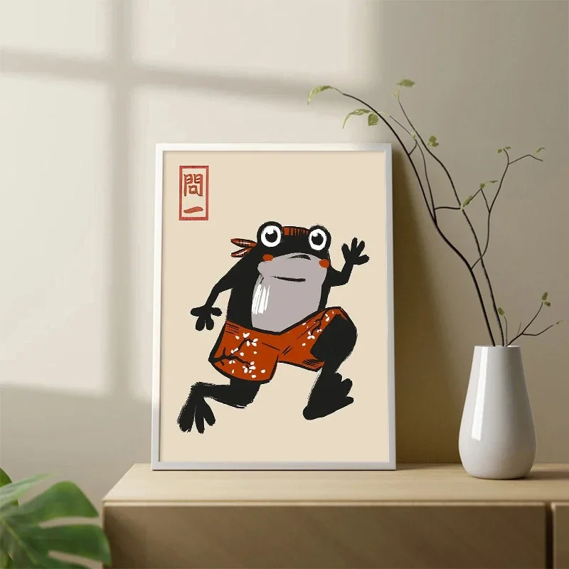 Multiple sizes 1pc frameless Canvas Painting Vintage Matsumoto Hoji Frog Posters and Prints Ugly Toad Japanese Canvas Paintings