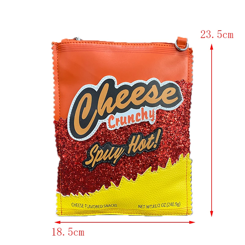 Unique Cheese Crunchy Bags Women Purses and Handbags Snacks Chips Ladies Crossbody Bag Girls Mini Clutch Bags Novelty Purses