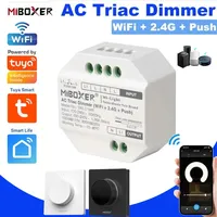 Miboxer Tuya WiFi LED Dimmer AC100-240V AC Triac Dimmer 2.4G Push Dimming Switch RF Rotating Panel Remote Control For LED light