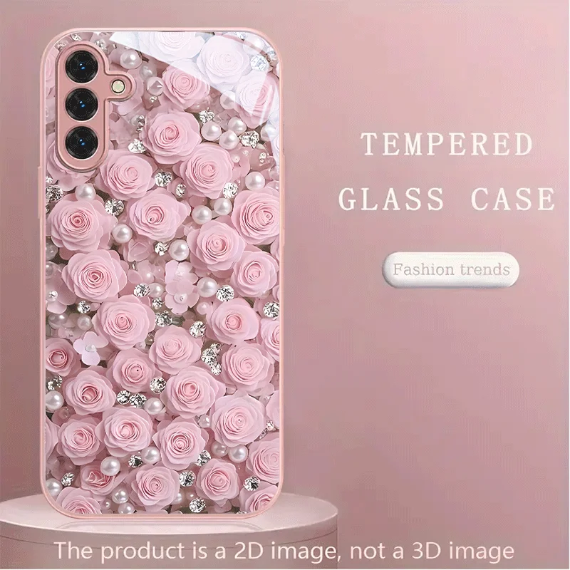 Flowers Hot-selling Exquisite Beautiful  PhoneCase Glass PhoneCase for Samsung Galaxy S26 S25 S24 S23 S22 S21 FE,Ultra,Plus