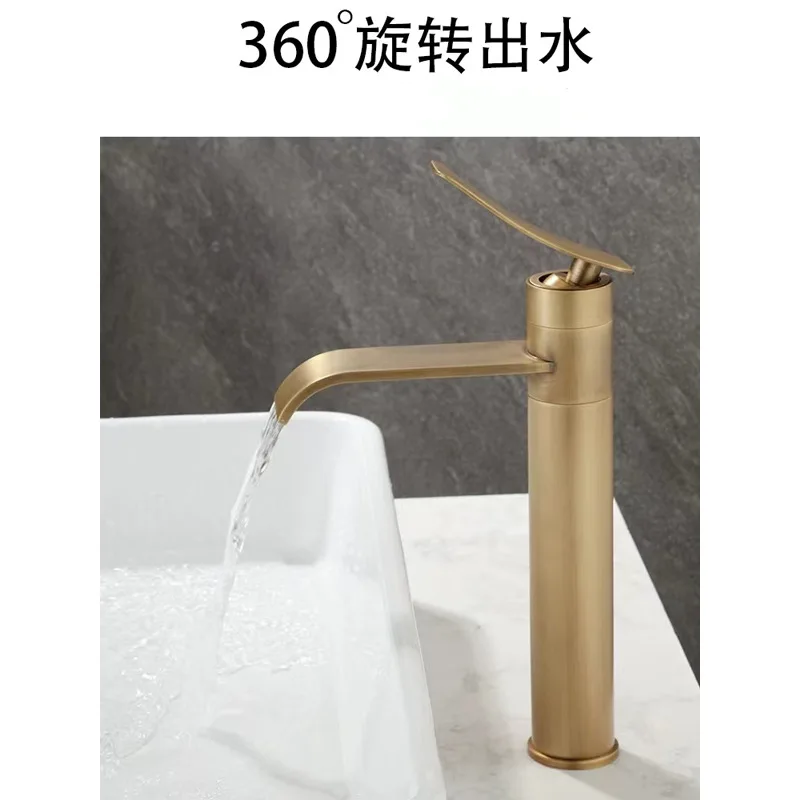 

Copper basin, turn the faucet, wash basin, basin on top and basin under the table, faucet, antique black hot and cold faucet