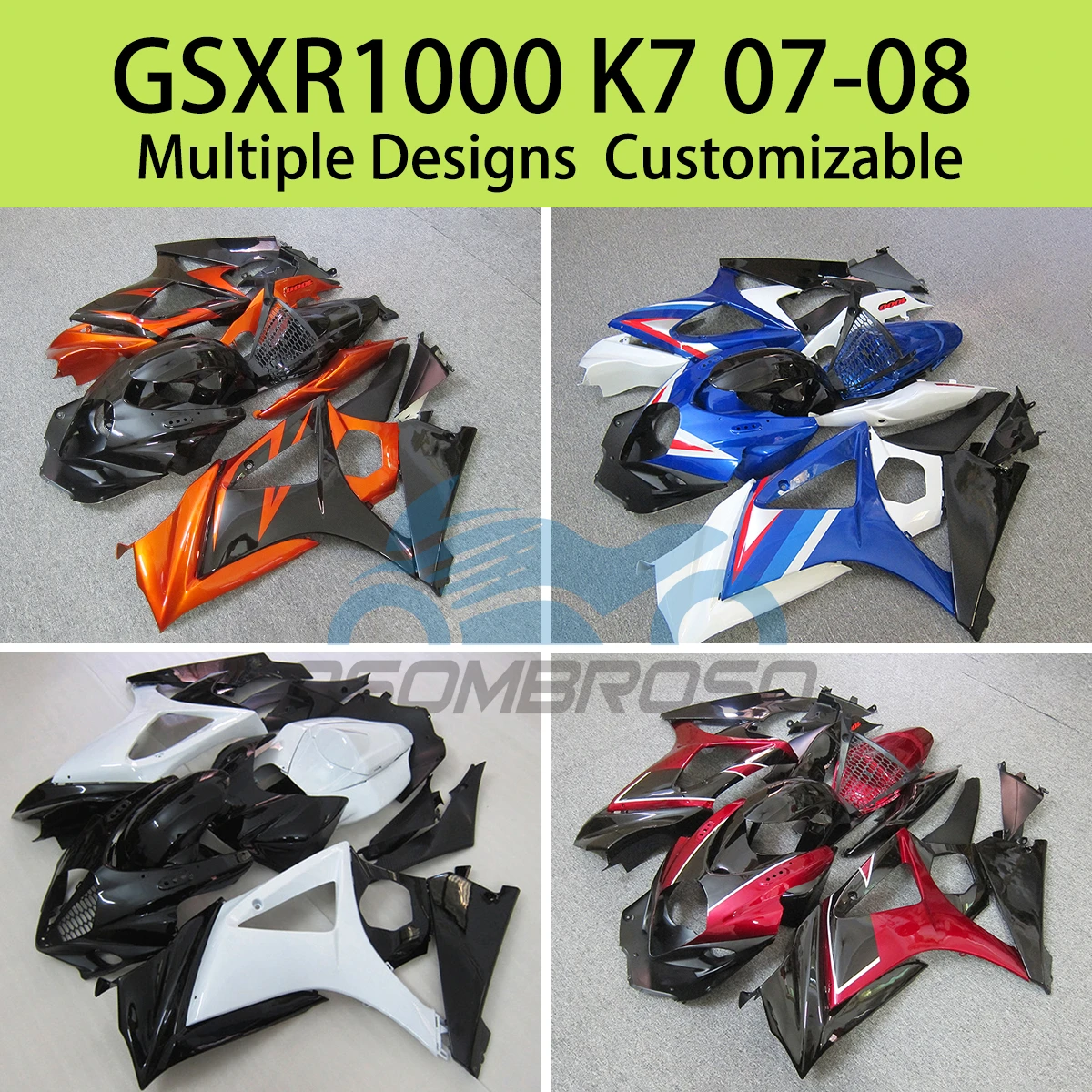 For SUZUKI GSXR1000 07 08 Body Parts Fairings GSXR 1000 2007 2008 Motorcycle Bodywork Fairing Kit ABS Injection