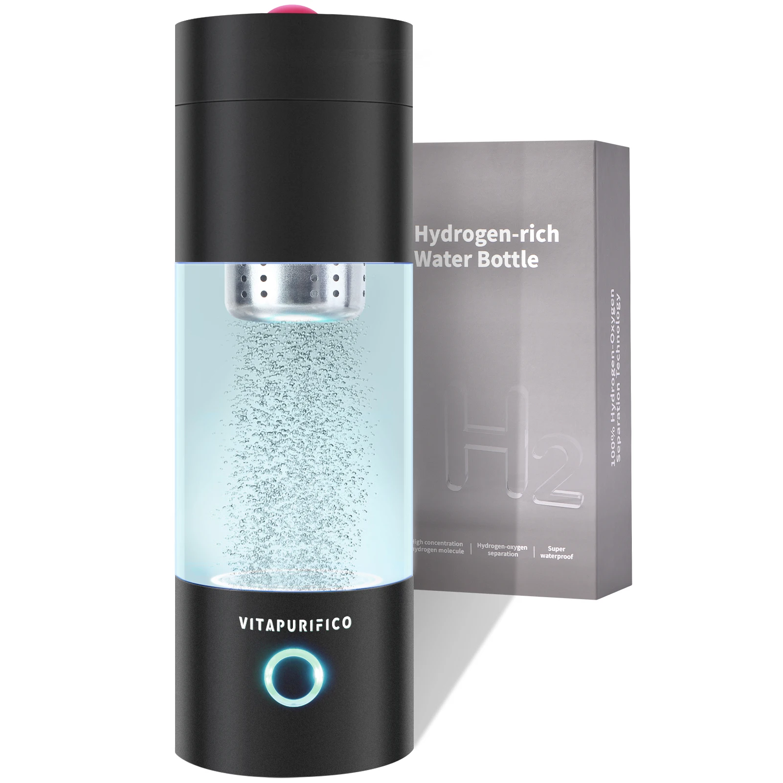 

Hydrogen Water Bottle with UV, SPE&PEM Dual Technology, Food-Grade PC & High Borosilicate Glass, Portable Hydrogen