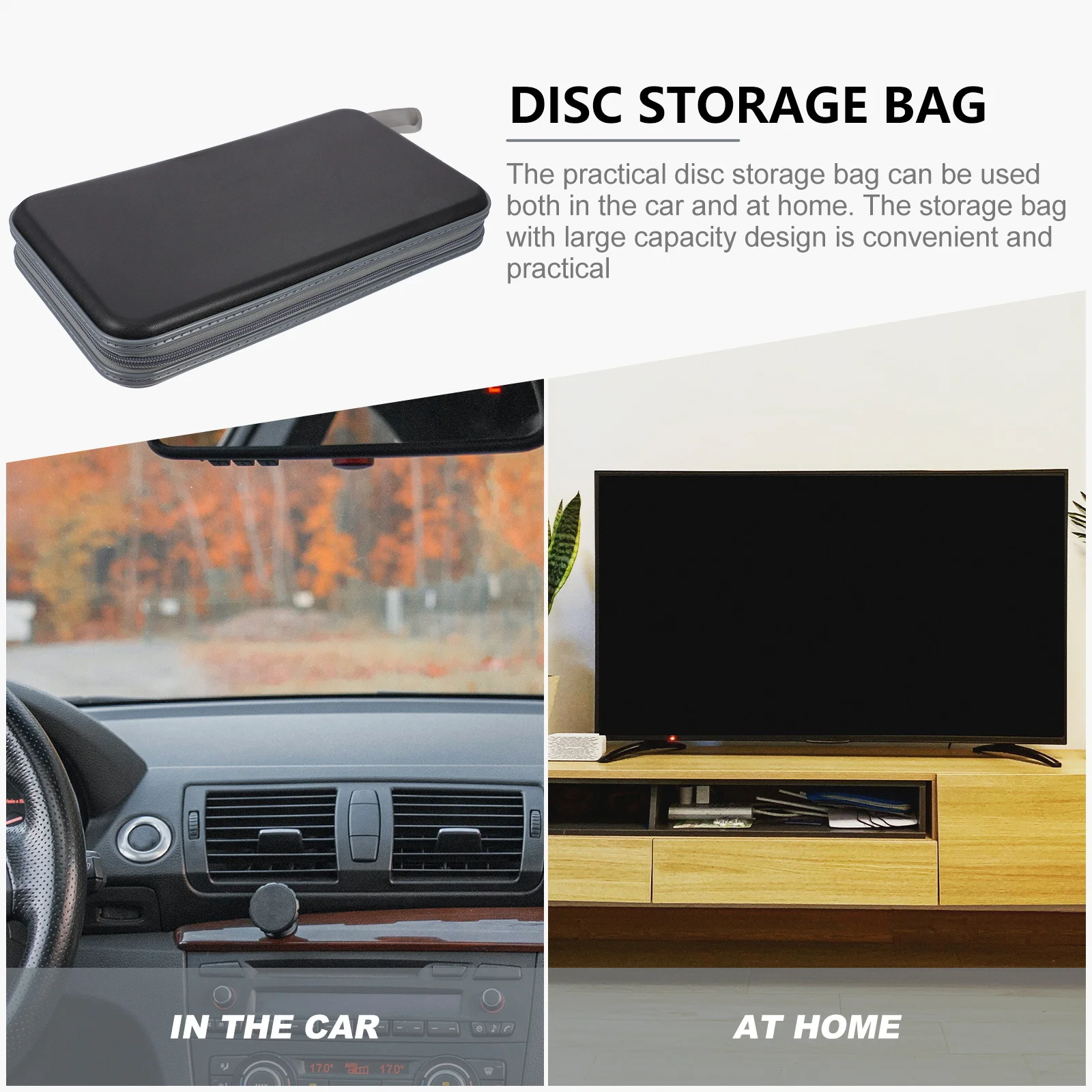 

80 Capacity Storage Case Large Capacity CD Bag Disc Wallet DVD Pouch Black Cd Storage Bag Holder Dustproof Portable