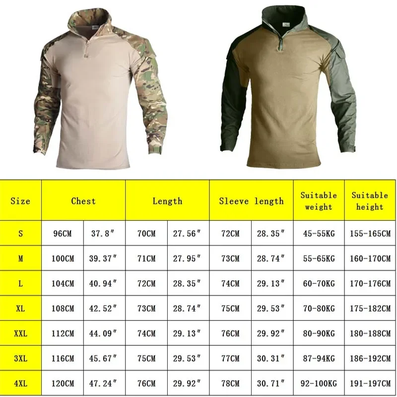 Outdoor Tactical Shirts Men's Shirts Softair Combat Tactical Clothing Hunting Clothes Uniform Camouflage Airsoft Camping Shirts