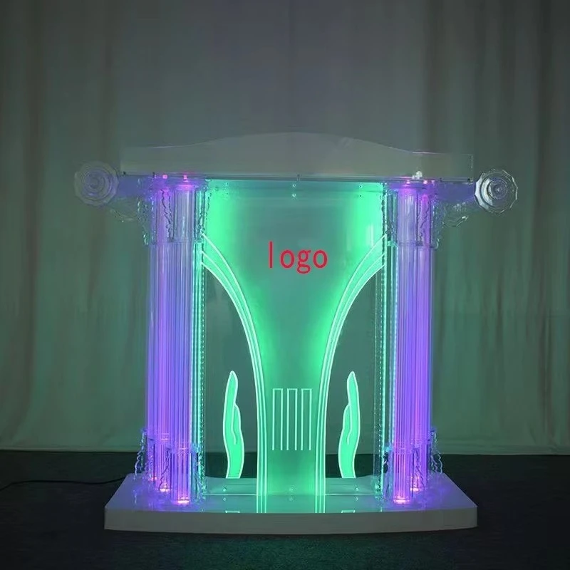 

xg-Modern Transparent Podium Acrylic Host for Home Bar Hotel School & Supermarket MC Consultation Welcome Acrylic Lecture Desk@