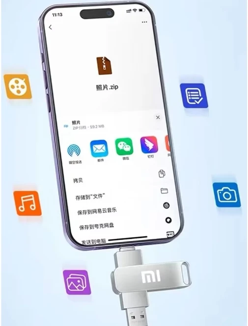 Xiaomi MIJIA 16TB 3.0 USB Flash Drive Metal High-Speed Pen Drive 2TB Waterproof Type-C Usb PenDrive For Computer Storage Devices