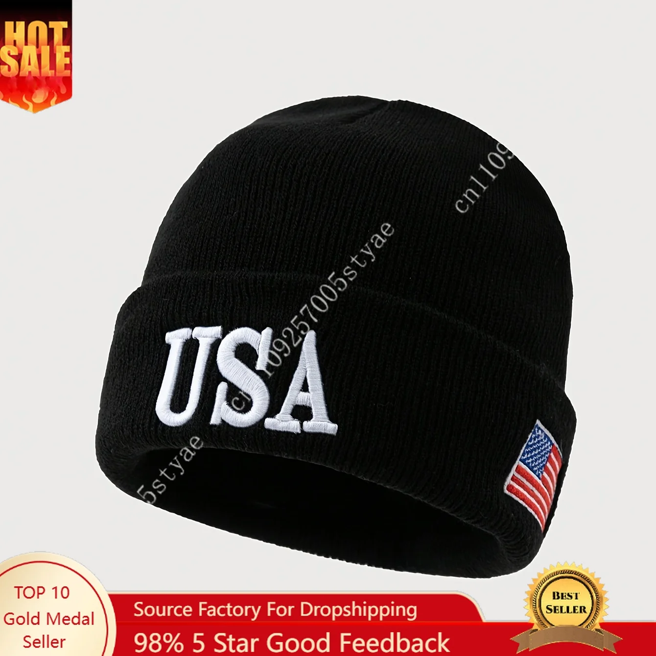 

USA American Flag Knit Hats Men Women Embroidered Beanie Warm Winter Caps Cuffed Beanies Soft Skull Cap Fashion Ski Hats