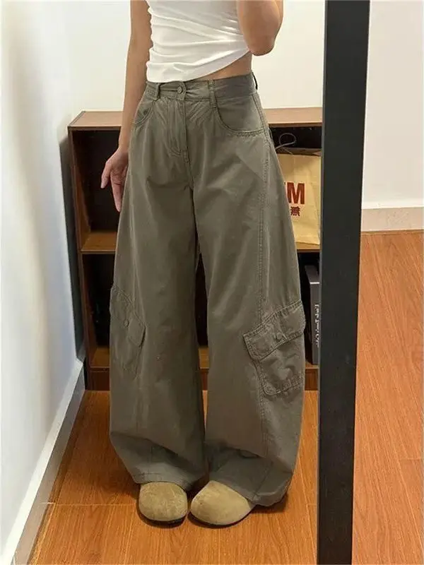 

High Waist Wide Leg Casual Loose Women's Jeans Slimming Drapey Comfortable Workwear Style Deep Blue Color Anti-Wrinkle