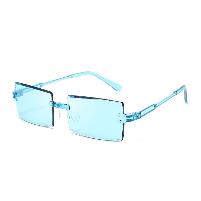 20-teilig pro Set randlose rechteckige Sonnenbrille, modische Farbverlaufs-Ozean-Gläser, trendige Strandurlaub-Sonnenbrille – Detail 7