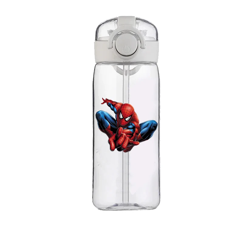 400ML New Marvel Water Cup Large Capacity Food Grade Plastic Heat Resistant Kettle Cartoon Spider-Man Boy Girl Student Cup Gift