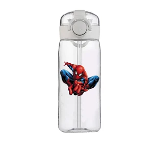 Marvel Large Capacity Water Cup, Produto comestível, Plástico, Chaleira resistente ao calor, Homem-Aranha Desenhos animados, Menino, Menina, Estudante, Presente, Novo, 400ml 10 principais vendas garrafa de agua vingadores - №2