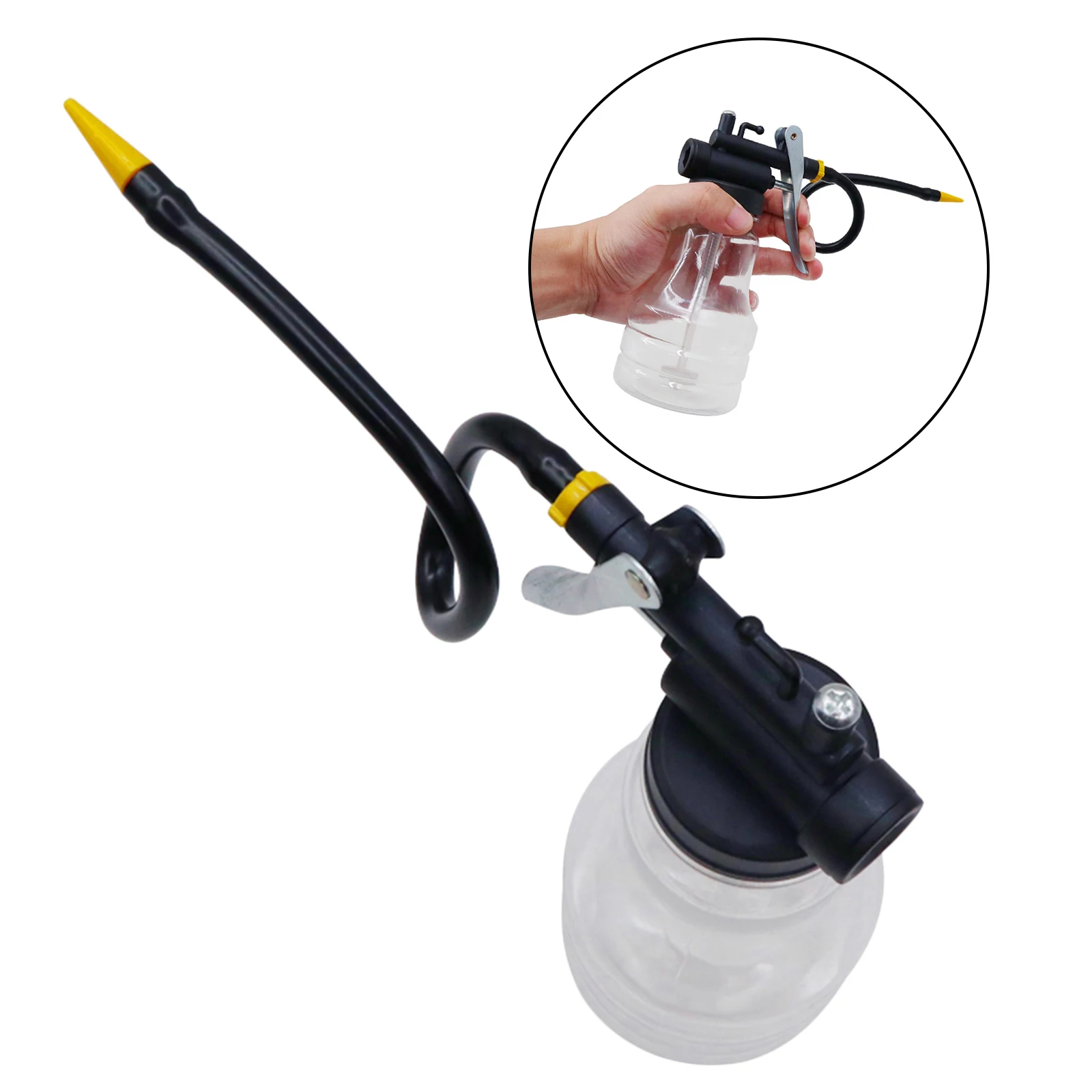 250ml Transparent Oil Can Oiler Pump Oiler Mini Grease Gun Wear-resistant