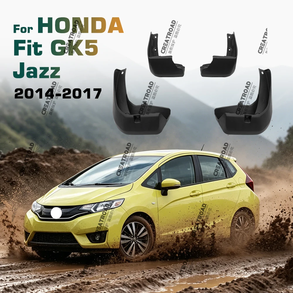 Für honda fit jazz gk5 mk3 2014 2015 2016 2017 fender kotflügel schlamm klappen schutz spritz klappe mud guards autozubehör