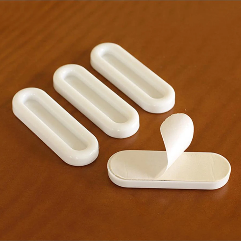 

3 Sets 12 Pcs Durable Glass Window Handle With Non Marking Adhesive For Sliding Doors And Windows Auxiliary Switch White