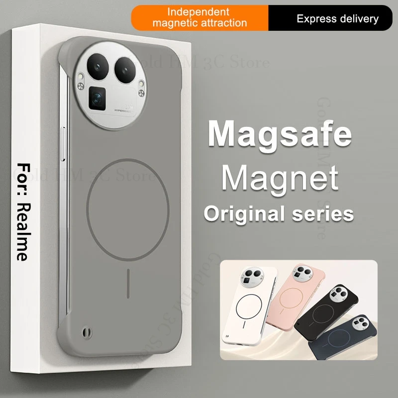 

Magnetic Case For OPPO Realme GT8 Pro Hard PC Frameless Matte Case For Oppo Realme GT 8 Pro Wireless Charging For Magsafe Cover