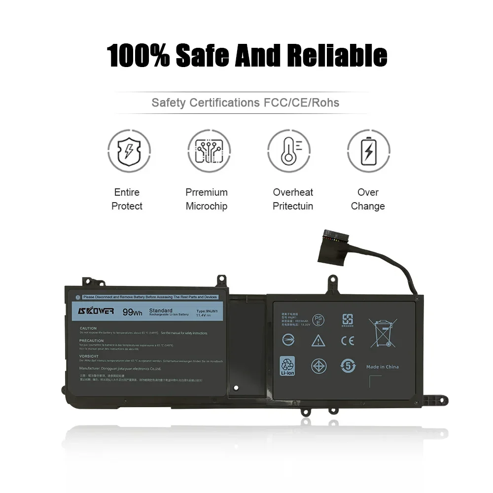 SKOWER 99 Wh 9NJM1 Laptop Batterij Voor Dell Alienware 15 R3 R4 17 R4 R5 P69F P31E Fit 44T2R