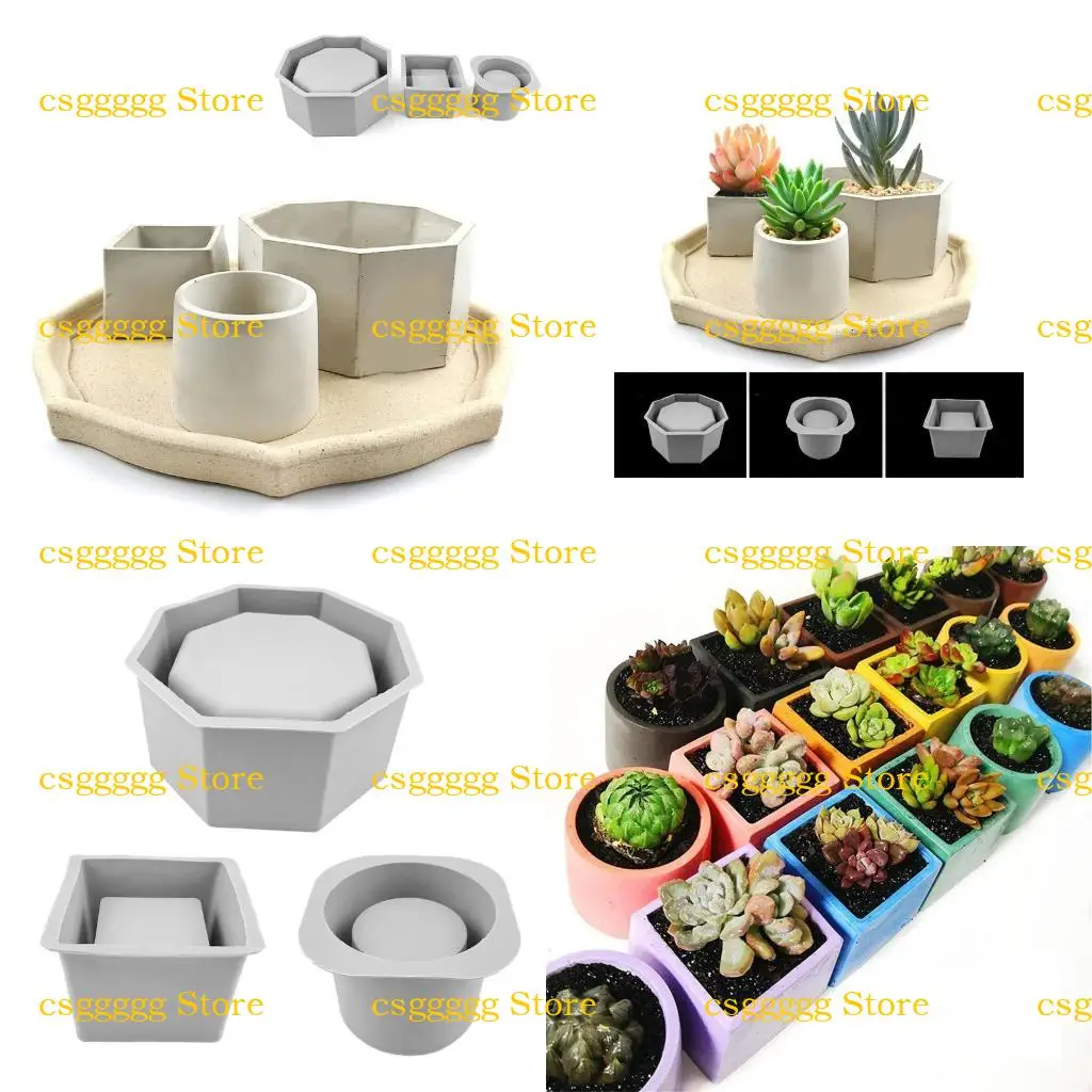 

9HJK Большой цветочный горшок Силиконовый плесень DIY Суккуленты бетон цветочный горшок ваза штукатурка цементная плесень глиня
