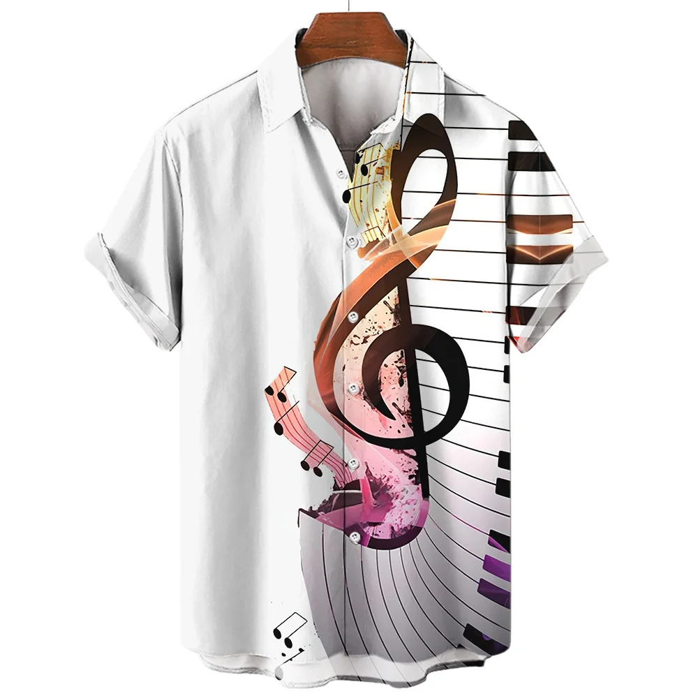 Coupe ample imprimé ort Sve irt col écarté décontracté jeune printemps été vêtements pour hommes tissu mince usage quotidien sans fer