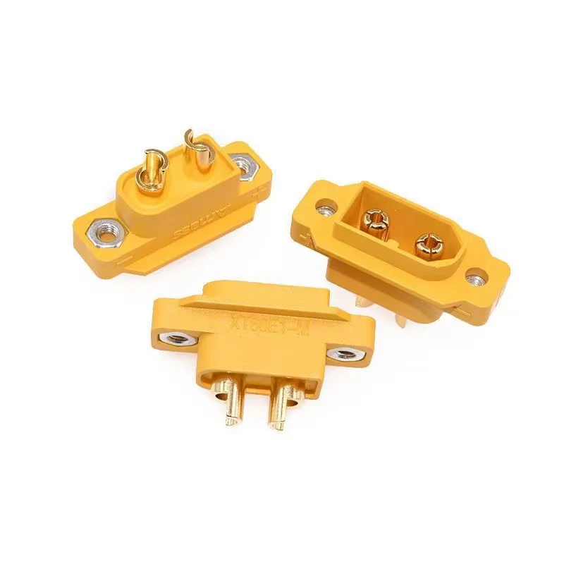 

50pcs XT60E-M/F XT60E XT60 Brass Gold Plated Male Plug Screws Mountable Connector for Racing FpV/ Multicopter Fixed Board DIY