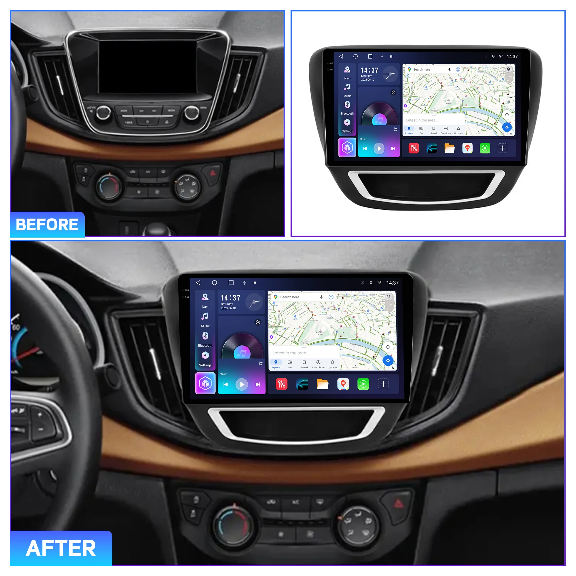 Penhui Android Car DVD Player 2 Din for Chevrolet Cavalier 2016-2019 Multimedia Screen with DSP, Bluetooth, Audio & CarPlay