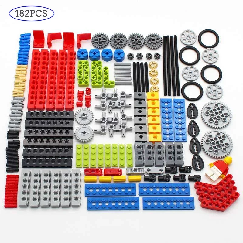 Getriebe/Welle/Technische Bausteine DIY Teile MOC Rack/Pinion Kleine Partikel 9686 Perforierte Ziegel 2412 Zubehör Kits Spielzeug