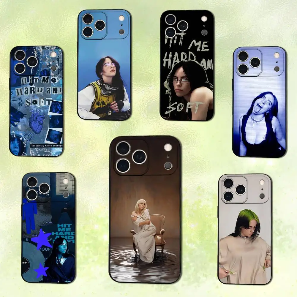 

H-Hard and S-Soft B-BilliES Phone Case For iPhone 14,13,17,12,11,16,15,Plus,Pro Max,XS,X,XR,SE,Mini,Soft Silicone Black Cover