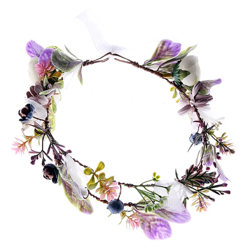 Floral Hairband Bridal Flower Crown Headband Simulation Flower Decoration Wedding Birthday Party Photo Shoot Headwear