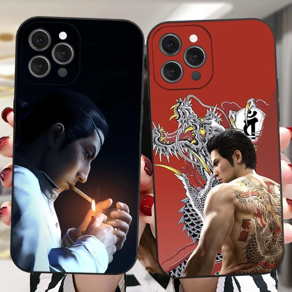 Japanese Game Yakuza Kiryu Dragon Phone Case For iPhone 16,15,14,13,12,11 Plus,Pro,Max,XR,XS,X,7,8 Plus,SE,Mini Silicone Soft