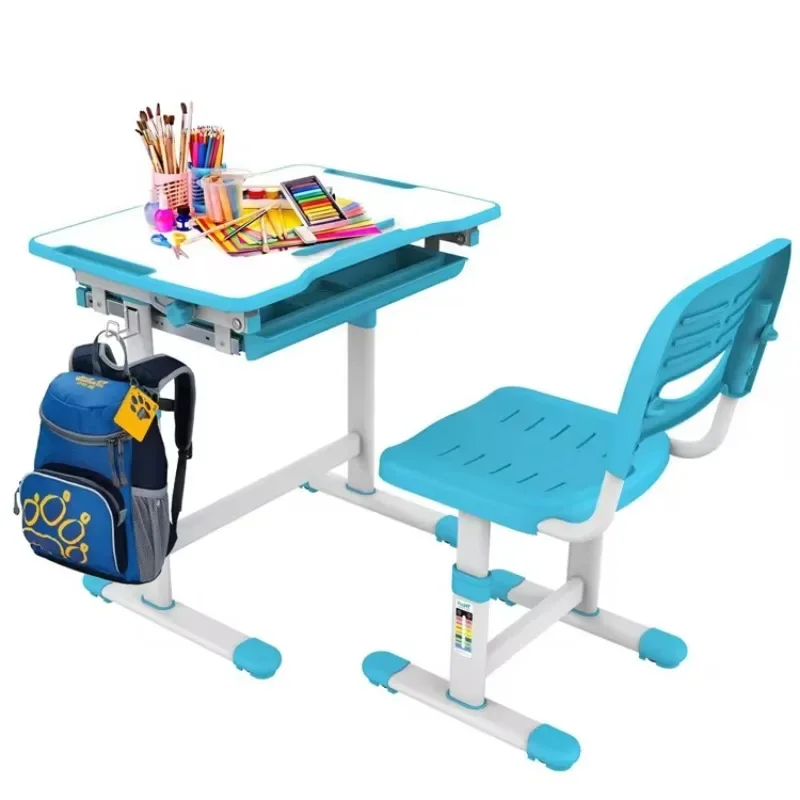 Eye Protection Plastic Ergonomic Furniture Adjustable Height Adjustable Study Desk And Chair Set For Kids