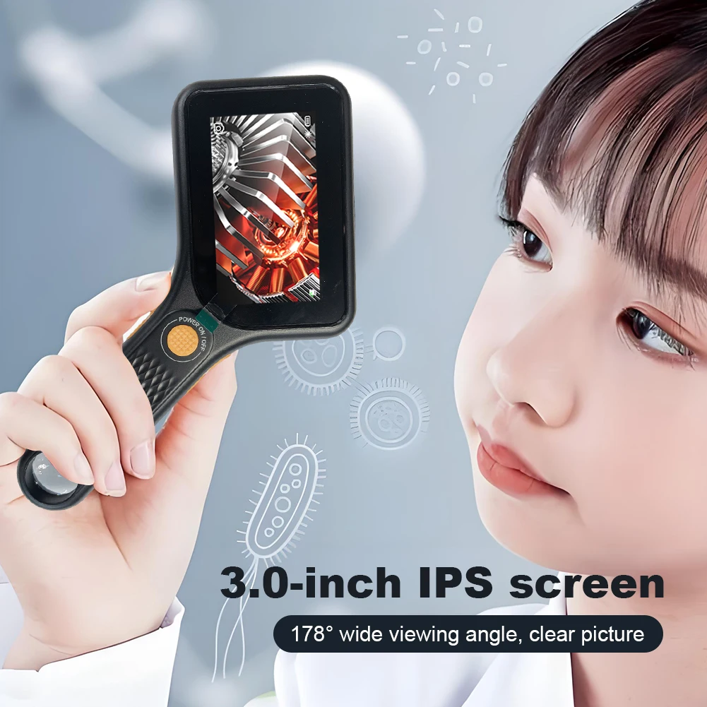 500X Magnification Digital Microscope 3Inch IPS Screen HD Electronic Coin Magnifier Microscope Camera for Jewelry Watch Repair