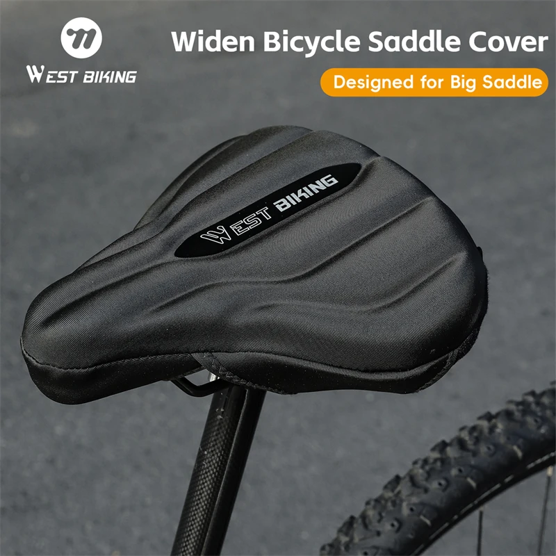 WEST BIKING Widen Bicycle Saddle Cover High-Elastic Shock Highly Fitting MTB Road Bike Seat Covers Comfort Bicycle Accessories