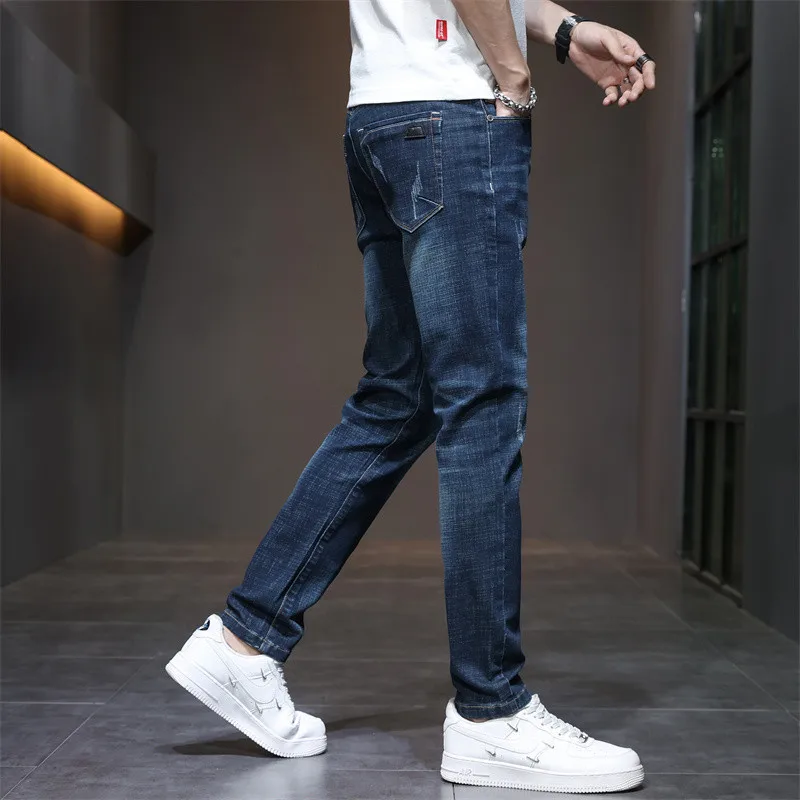 Sommer neue Männer lässig Micro-Stretch Jeans männlich hochwertige tägliche Urlaubs reise Slim Fit gerade Hose