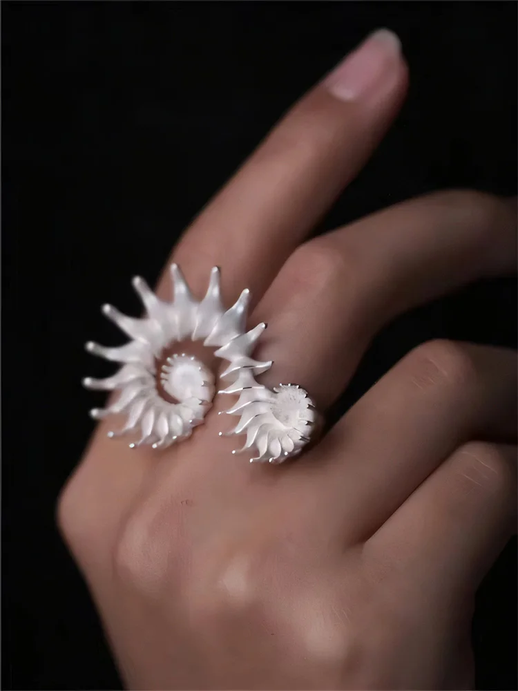 ZHUHE Conch Stud Earrings Vintage Style For Women Men's Jewelry Accessories Party Gifts image 5