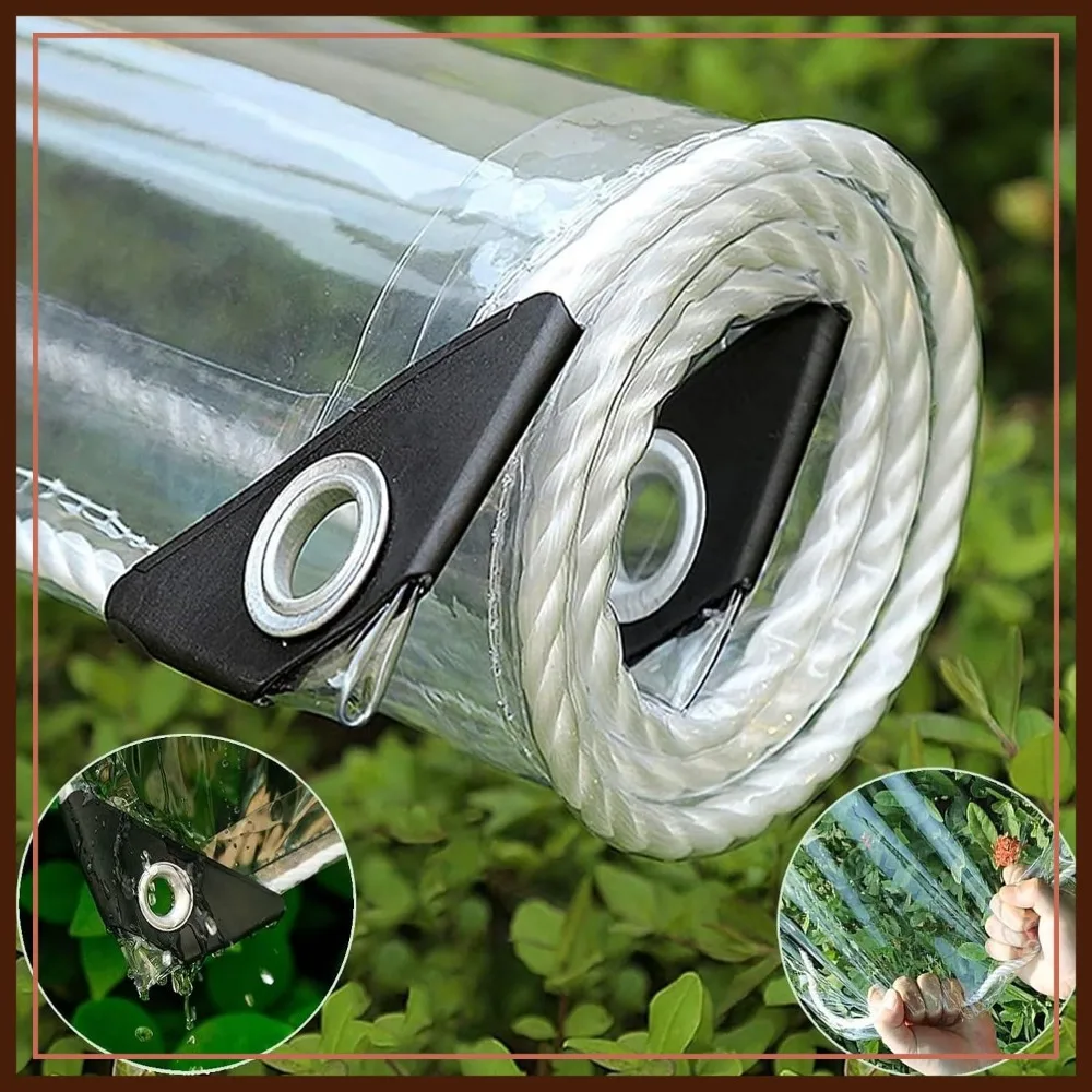 

Clear Tarp 6x20ft, 14 Mil Heavy Duty Waterproof with Grommets for Greenhouse, Garden, Balcony, Pet