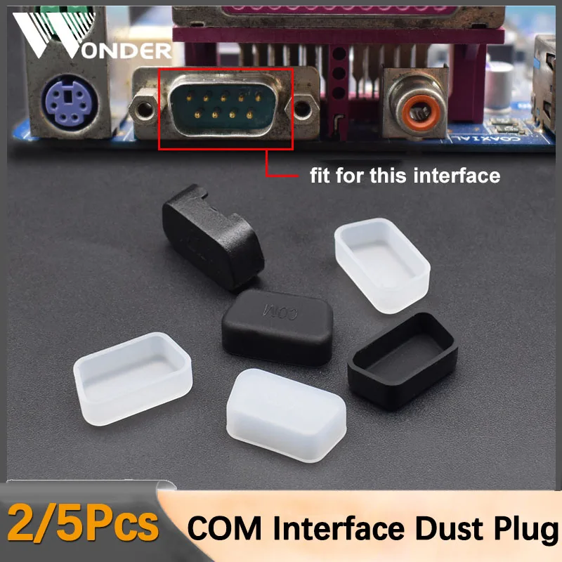 COM Interface Dust Plug VGA Male Dust Cover Laptop Desktop DB9 Male HDB15 Male Universal Black/Transparent