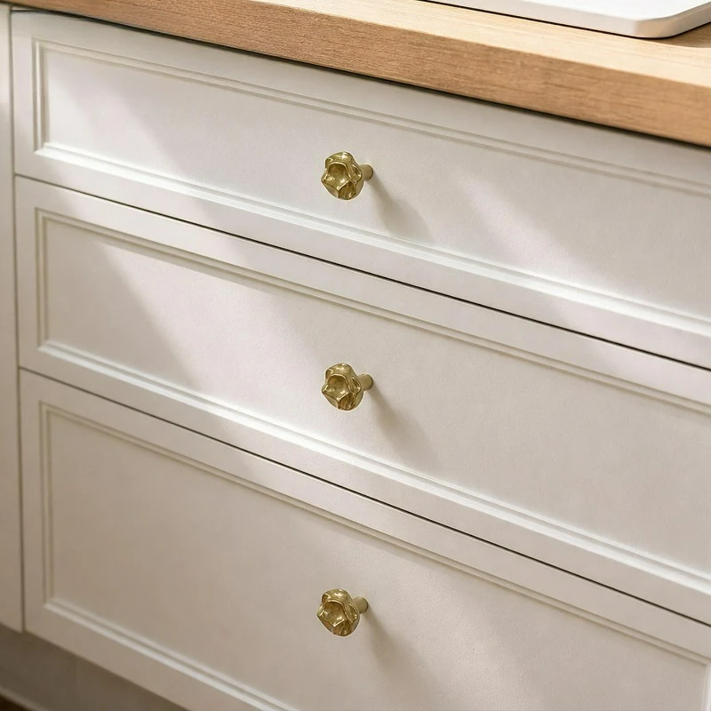 Brass Cabinet Door Handle Clothing Cabinet Furniture Rustic Style Creative Die-casting Tree Branch Drawer Door Handle
