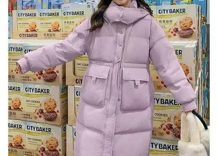 Doudoune d'hiver taille moyenne et longue pour femme, manteau épais à capuche en duvet de canard blanc, nouvelle collection 2025