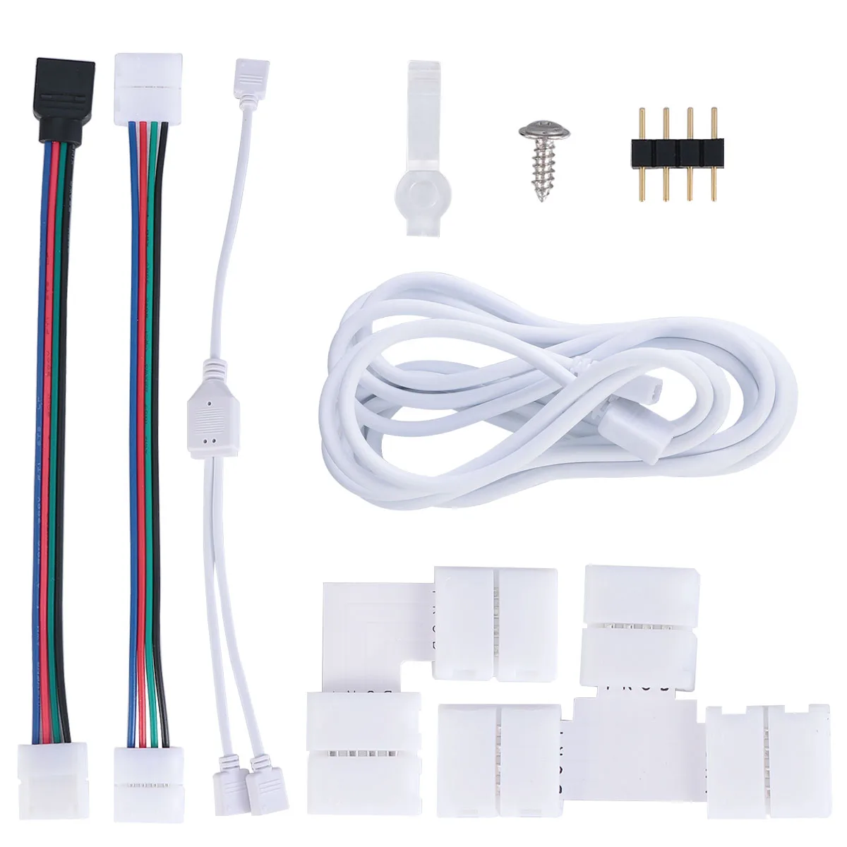 

LED Strip Connector 4 Pin RGB Extension Cable Copper Wire Flexible Durable LED Lighting Light Strip Supply Accessories