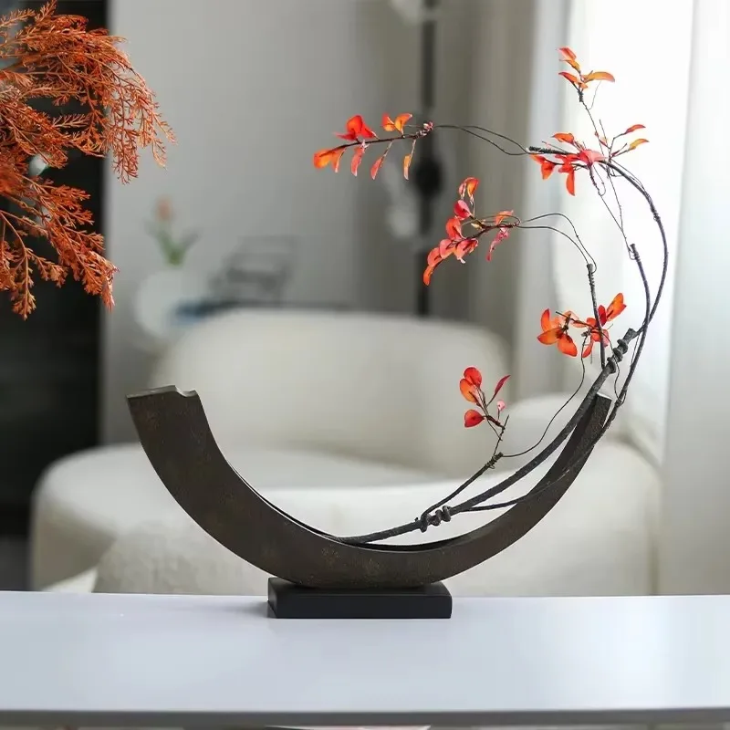 Half Moon Resin Vase, Nordic Creative Simple Tabletop Home Decor Ornament