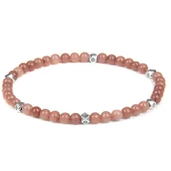 Fashion Small Stone Beaded Bracelet Natural Sunstone Gems Bracelet For Women Men Jewelry Handmade Stretch Bangles Meditation