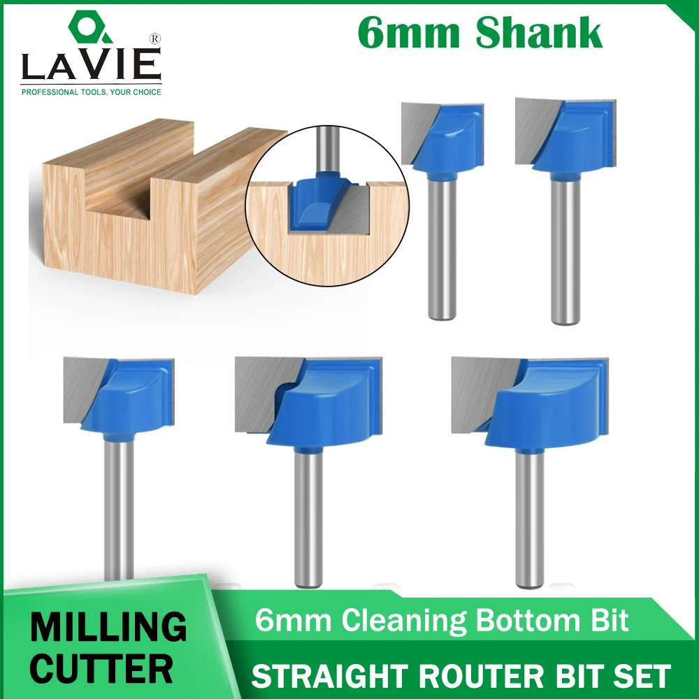 

LAVIE 1pc 6mm Cleaning Bottom Bit Straight Router Bit Set Clean Milling Cutter Woodworking Power Machine Milling Cutter Cricut