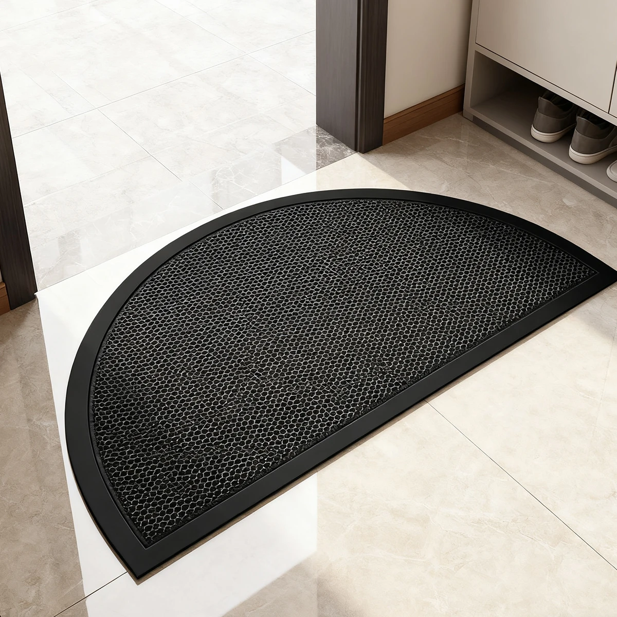 Half Circle Anti Slip Door Mat-three-dimensional Mesh Structure Floor Mat,hollow Sand Scraping Mat,high Elastic Mesh Material