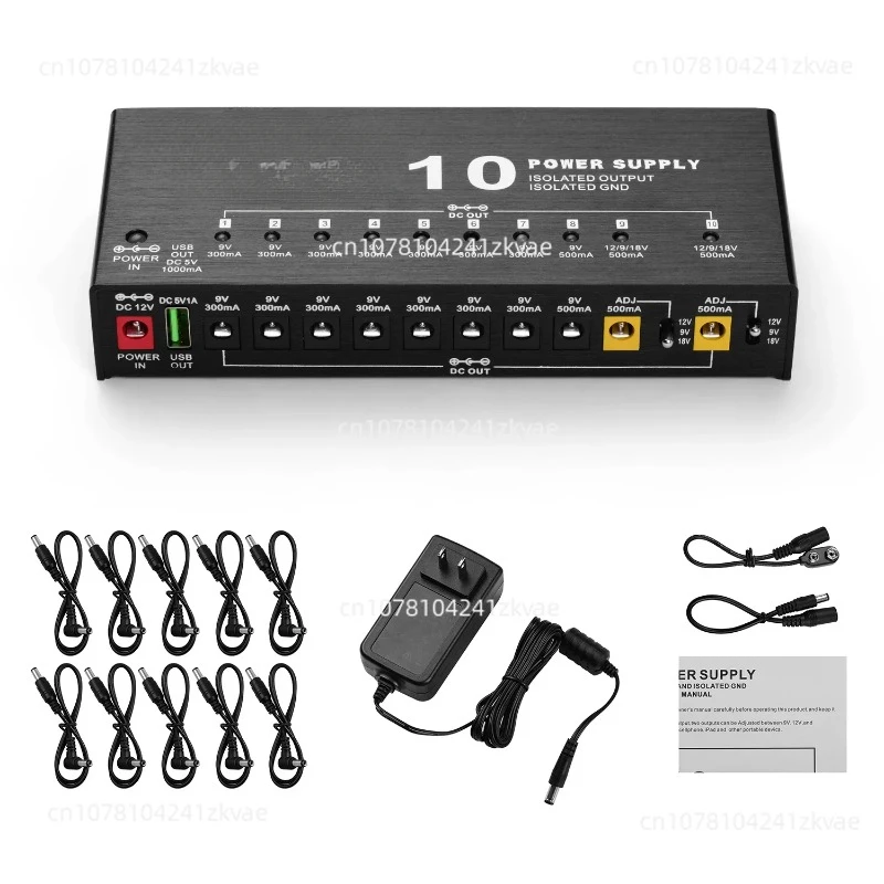 Guitar Effects Power Supply Station 10 Isolated DC Outputs 5V USB Output for 9V 12V 18V Guitar Effects Pedal